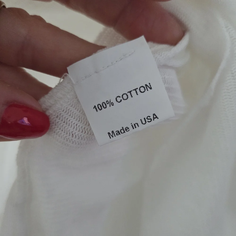 Cynthia Ashby White Thin Cotton Knit Top XL (Box3) - Picture 5 of 6